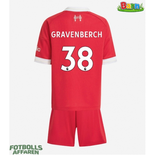Liverpool Ryan Gravenberch #38 Hemmaställ Barn 2025-26 Kortärmad (+ Korta byxor)